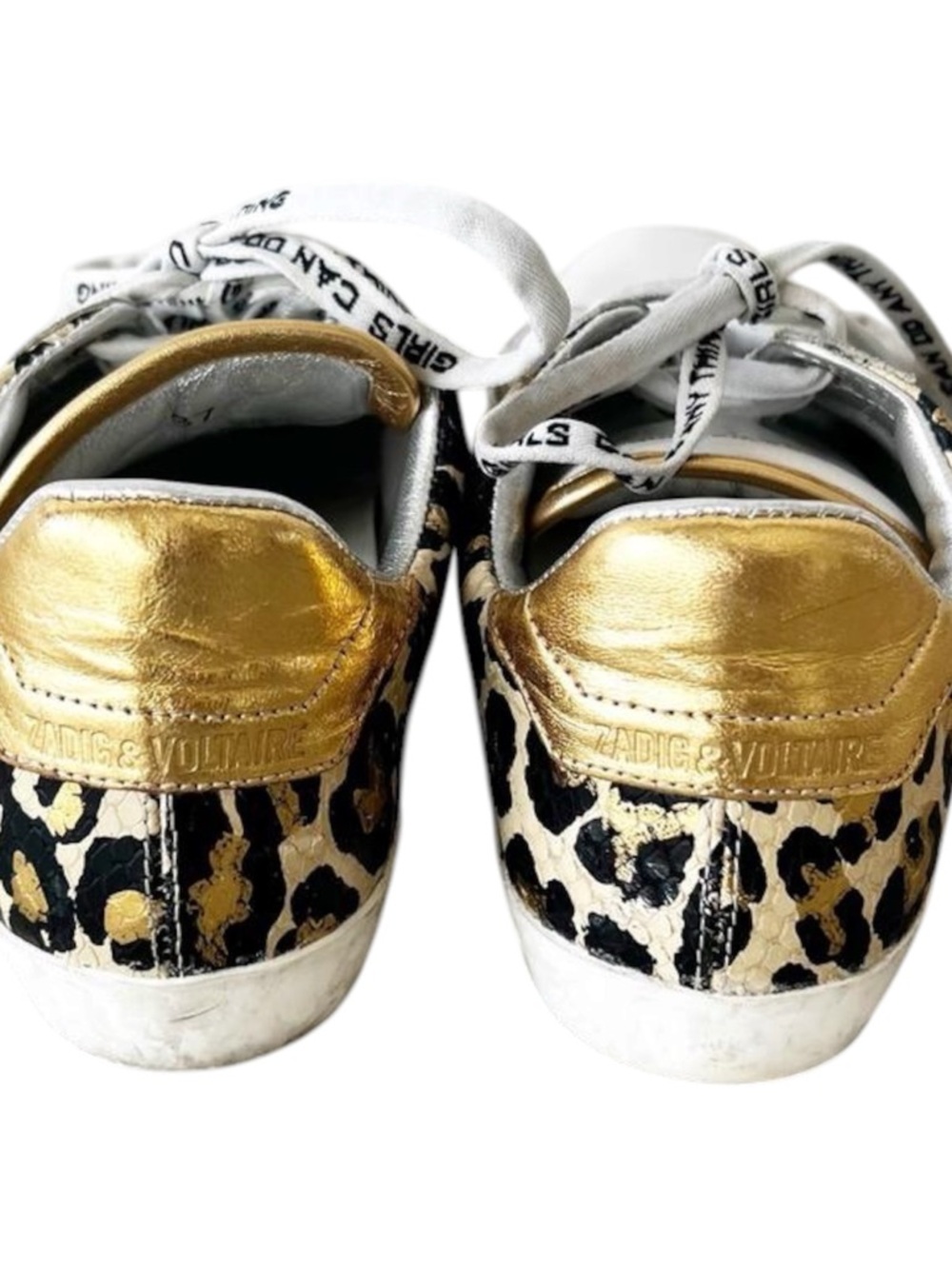 Zadig & Voltaire Women's Leo Wild Sneakers Leopard Metallic Gold White IT36 US7 - Picture 10 of 12